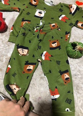 Renkli Baskılı Erkek Bebek Triko Takım - Görsel 4