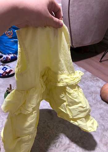 Kız Çocuk Sarı Fırfırlı Elbise - Görsel 4