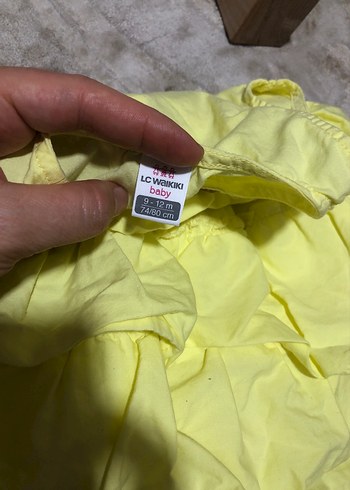 Kız Çocuk Sarı Fırfırlı Elbise - Görsel 3