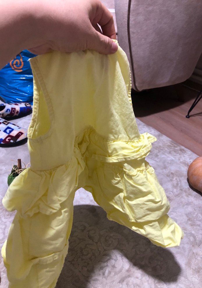 Kız Çocuk Sarı Fırfırlı Elbise - Görsel 4