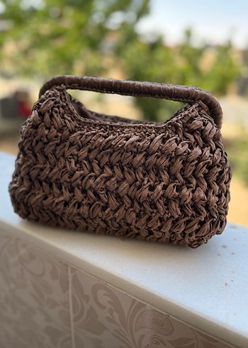 Örgü Kahverengi Bohem Kadın Çanta - Görsel 2