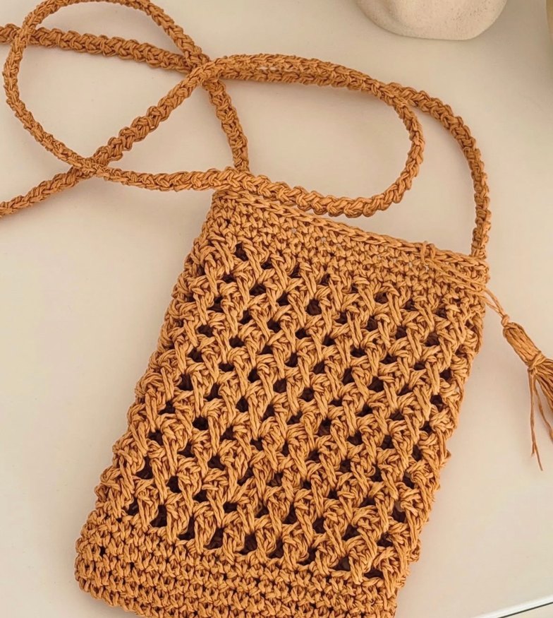 Püsküllü Örgü Bohem Kadın Çapraz Çanta - Görsel 3