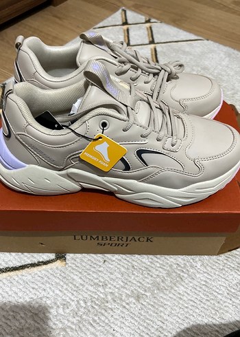 Bej Bağcıklı Kadın Spor Ayakkabı Stiletto Topuklu - Görsel 2