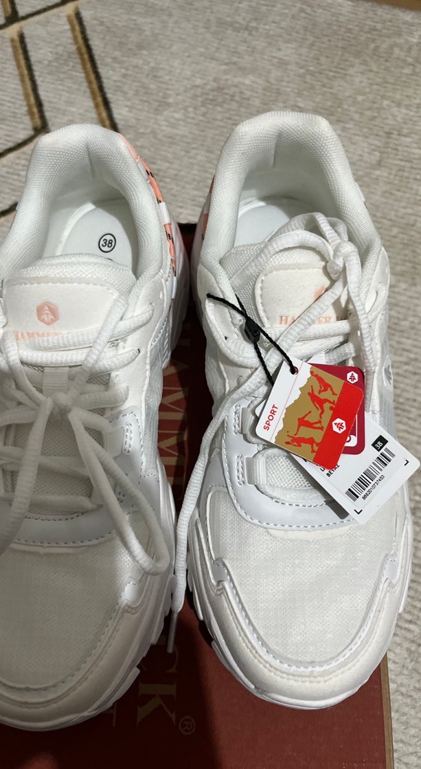 Beyaz Bağcıklı Stiletto Topuklu Kadın Spor Ayakkabı - Görsel 3