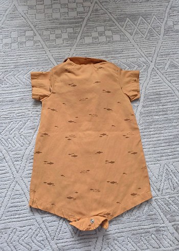 Diğer Kısa Kollu Kahverengi Bebek Tulum