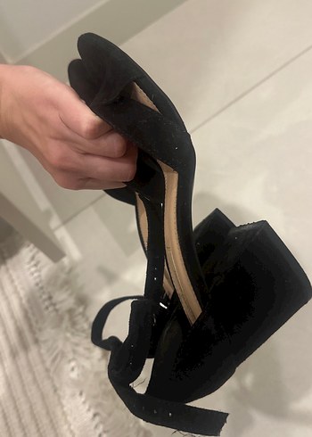 38 Beden siyah Renk Siyah Tokalı Kadın Topuklu Sandalet pull&bear