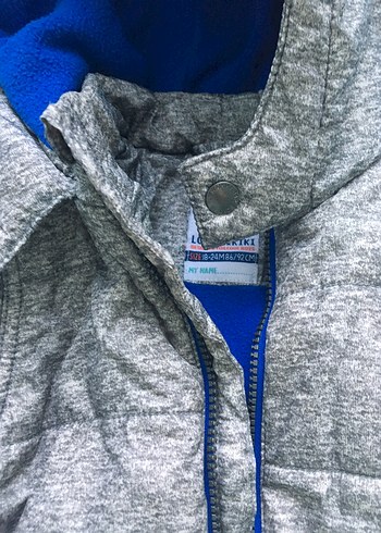 Erkek Çocuk Gri Fermuarlı Kapüşonlu Mont - Görsel 2