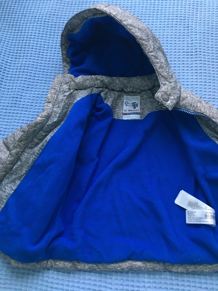 Erkek Çocuk Gri Fermuarlı Kapüşonlu Mont - Görsel 4