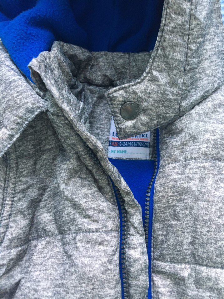 Erkek Çocuk Gri Fermuarlı Kapüşonlu Mont - Görsel 2