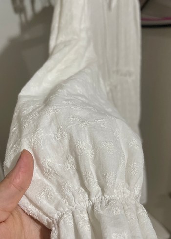 m Beden Beyaz Nakışlı Bohem Kadın Tunik