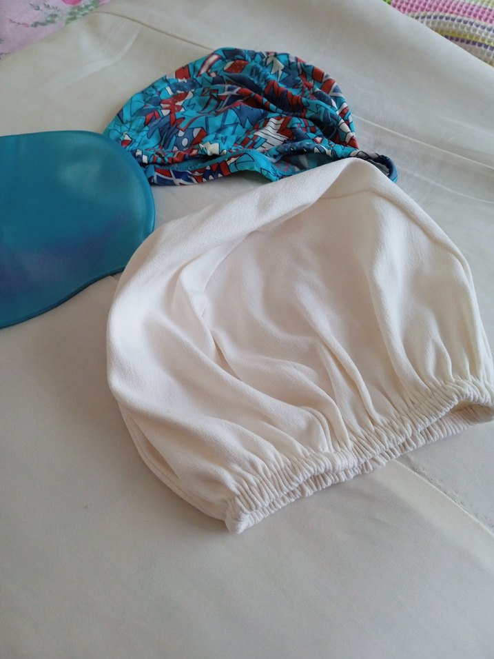 Mavi Baskılı Sentetik Kumaş Yüzme Bonesi - Görsel 2