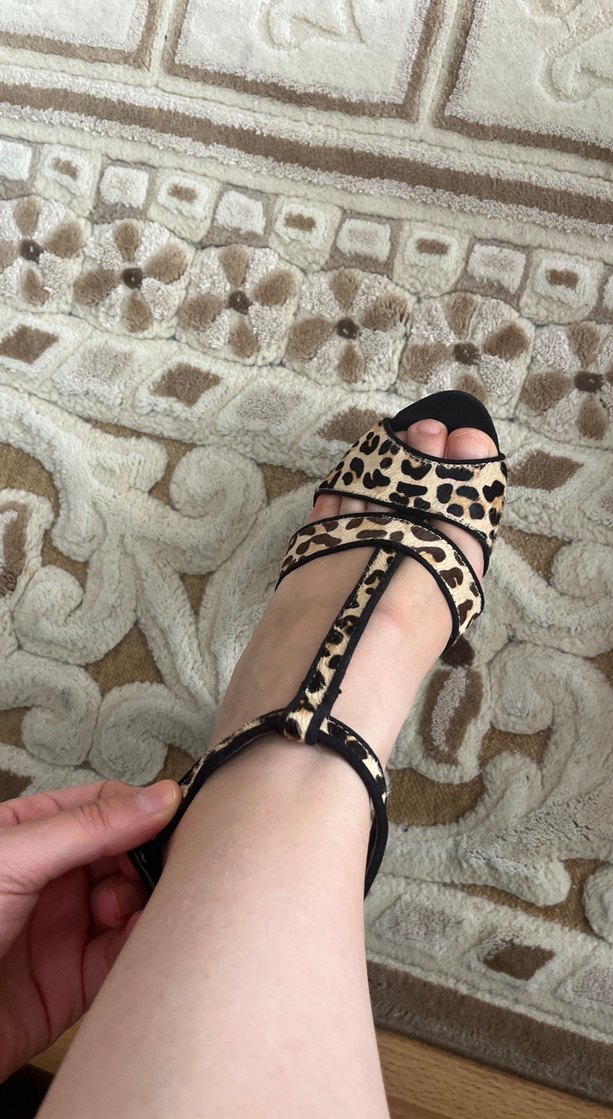 Kahverengi Leopar Desenli Platform Topuklu Kadın Ayakkabı - Görsel 5