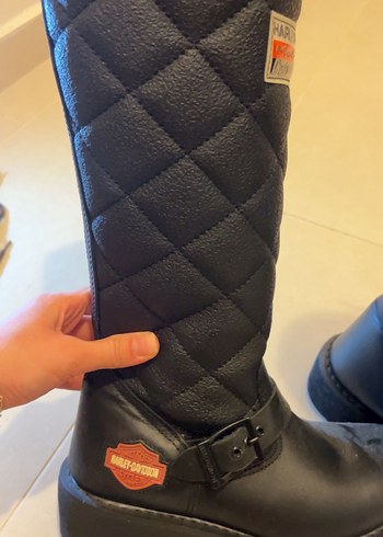 37 Beden Siyah Kadın Biker Dizüstü Botlar