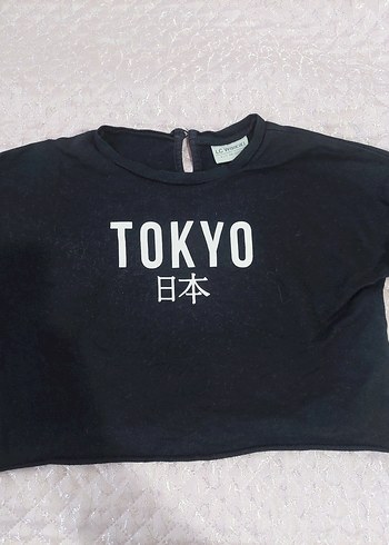 Kız Siyah Baskılı Uzun Kollu Sweatshirt - Görsel 2