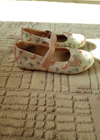 Çiçek Desenli Kız Çocuk Bej Babet - Görsel 5