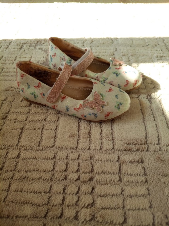 Çiçek Desenli Kız Çocuk Bej Babet - Görsel 3