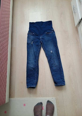 Koyu Mavi Hamile Kot Pantolon - Görsel 2