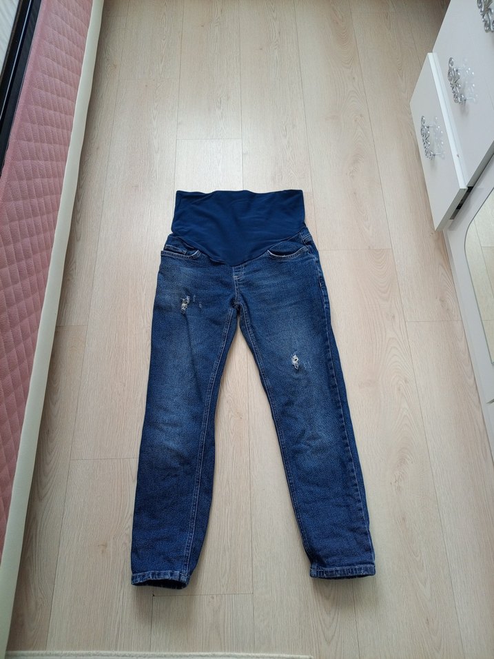 Koyu Mavi Hamile Kot Pantolon - Görsel 3