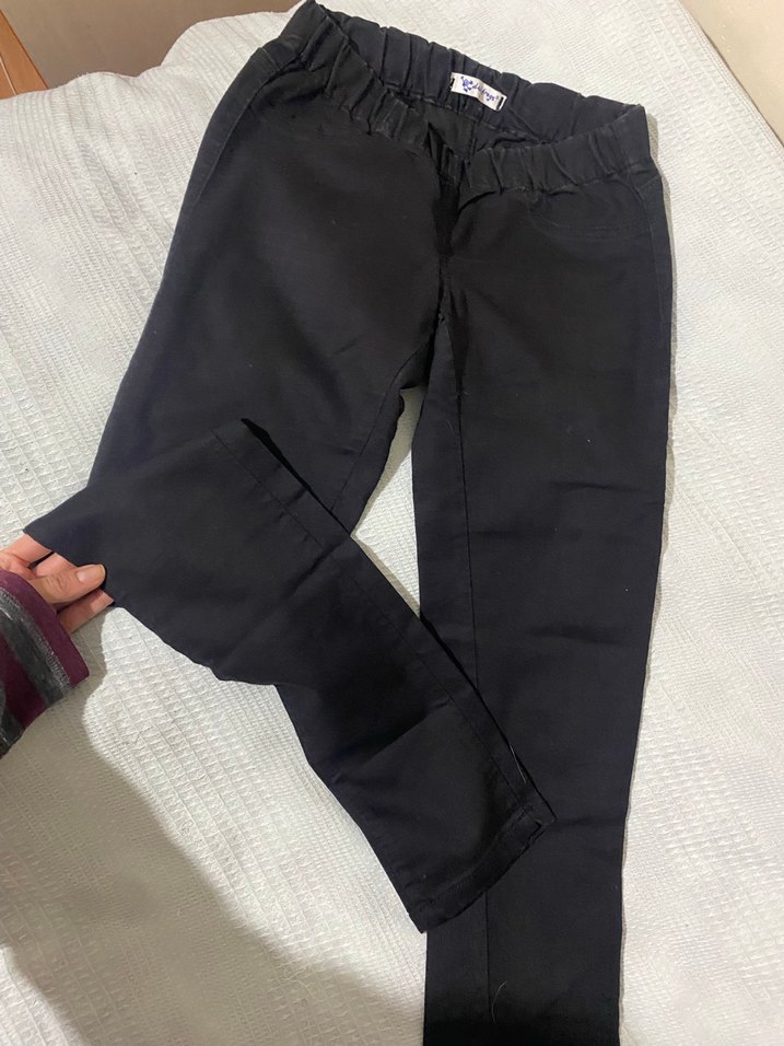 Siyah lastik Bel Kadın Pantolon - Görsel 3