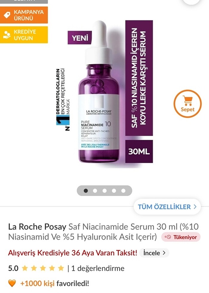La Roche Posay niacinamide serum - Görsel 2