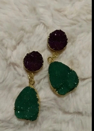2 renk simli tas küpe