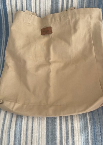 Bej Keten Kadın Çanta - Görsel 2