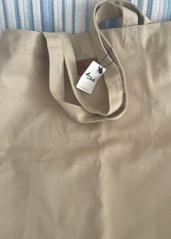 Bej Keten Kadın Çanta - Görsel 3