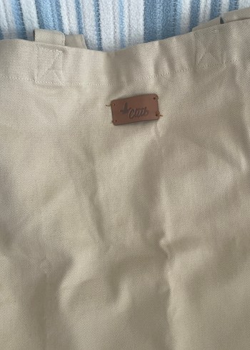 Bej Keten Kadın Çanta - Görsel 4