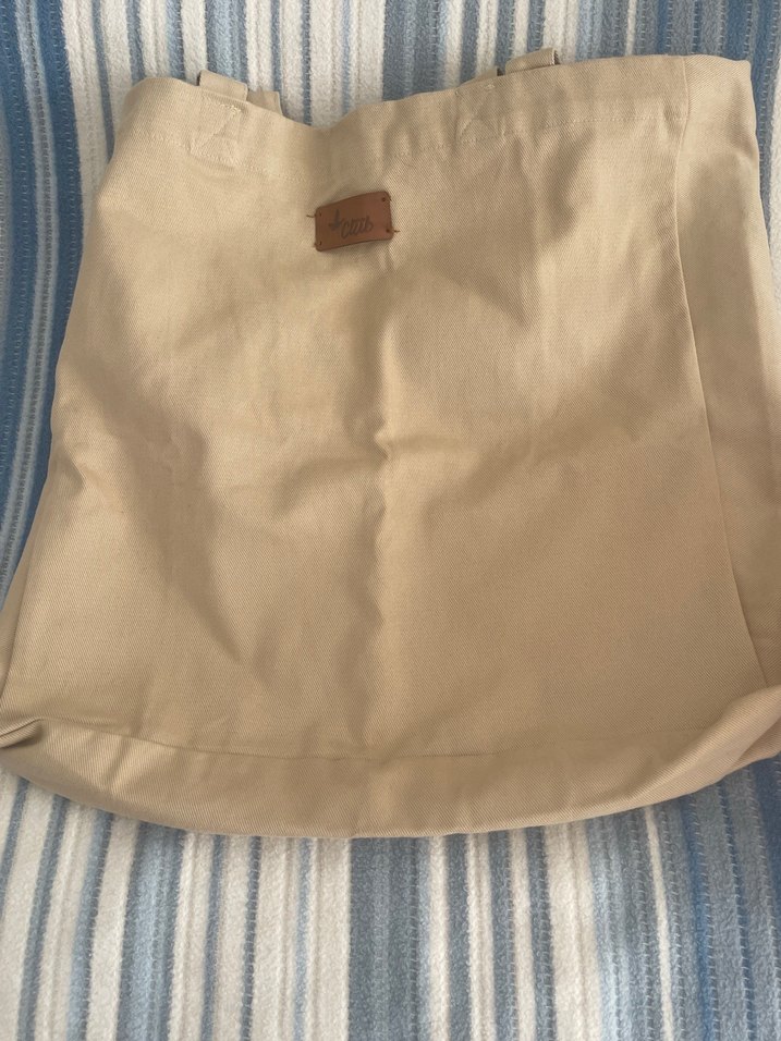 Bej Keten Kadın Çanta - Görsel 2