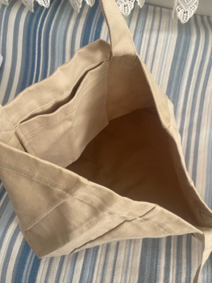 Bej Keten Kadın Çanta - Görsel 5