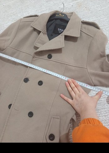 Bej Kadın Süet Midi Kaban - Görsel 8