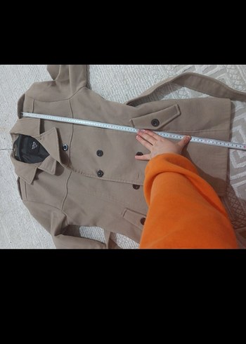 Bej Kadın Süet Midi Kaban - Görsel 7