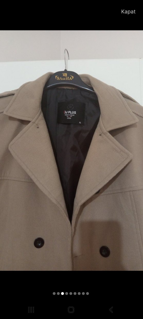 Bej Kadın Süet Midi Kaban - Görsel 4