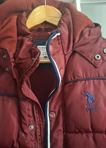 Bordo Kapüşonlu Fermuarlı  Mont - Görsel 3