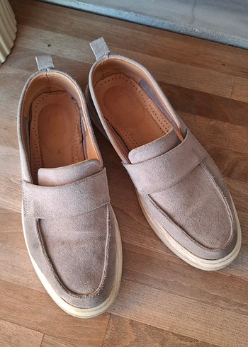 Bej Süet kadın Loafer Ayakkabı