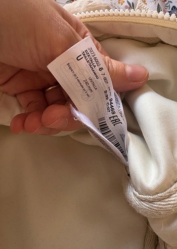 Krem Fermuarlı çocuk kreş çantası mango - Görsel 3