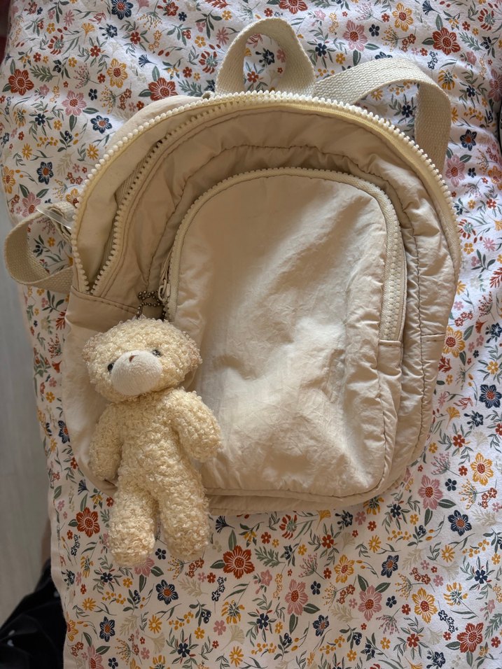 Krem Fermuarlı çocuk kreş çantası mango - Görsel 2