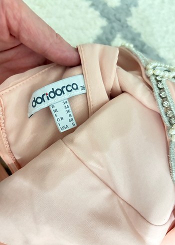 Pembe Drapeli Uzun Abiye Elbise - Görsel 4