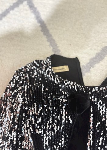 Uzun Kollu Siyah Drapeli Kadın Abiye Elbise - Görsel 5