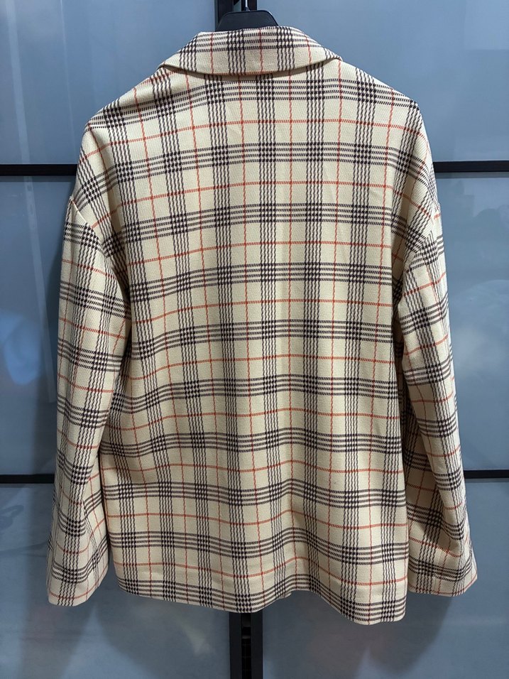 Bej Ekose Çift Sıralı Blazer Ceket — görsel 4/7