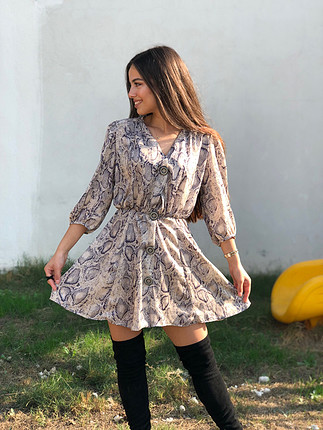 Animal print elbise 