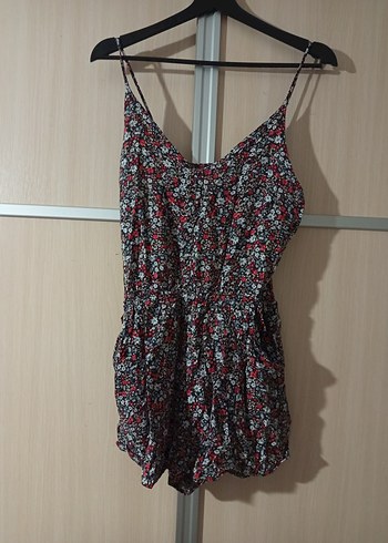 Çiçek Desenli Askılı Kadın Tulum - Görsel 2