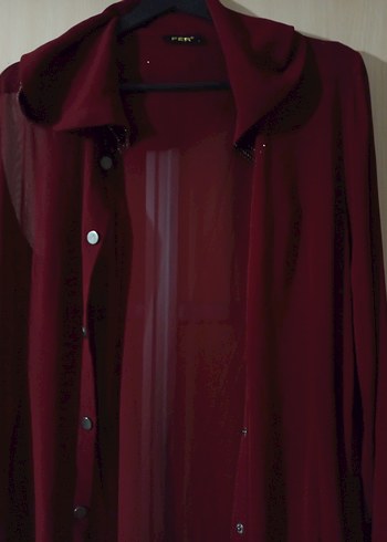 Bordo Uzun Kapişonlu - Görsel 3