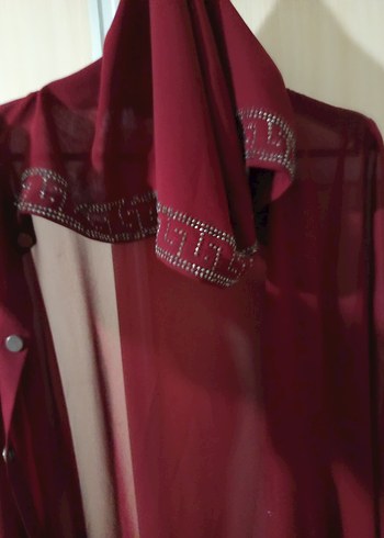 Bordo Uzun Kapişonlu - Görsel 4