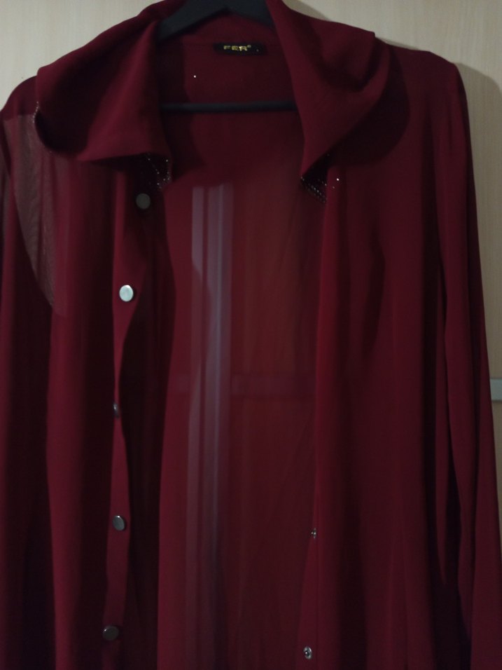 Bordo Uzun Kapişonlu - Görsel 3