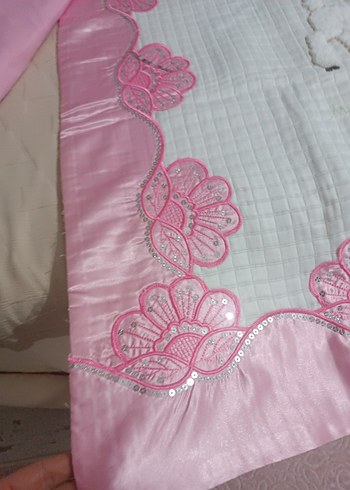 pike seti Nakışlı Pamuklu Pembe Çocuk Uyku Örtüsü - Görsel 5