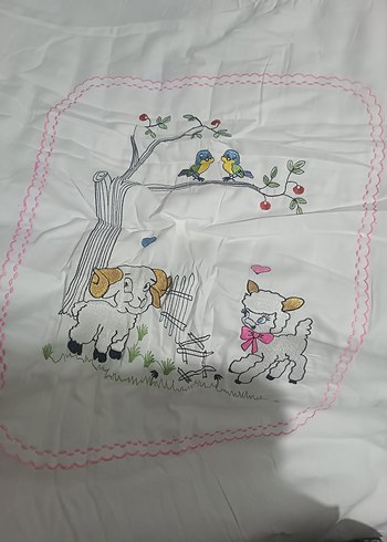 pike seti Nakışlı Pamuklu Pembe Çocuk Uyku Örtüsü - Görsel 8