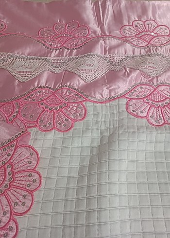 pike seti Nakışlı Pamuklu Pembe Çocuk Uyku Örtüsü - Görsel 3