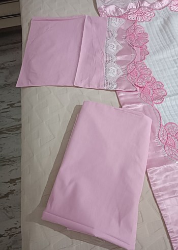 pike seti Nakışlı Pamuklu Pembe Çocuk Uyku Örtüsü - Görsel 2
