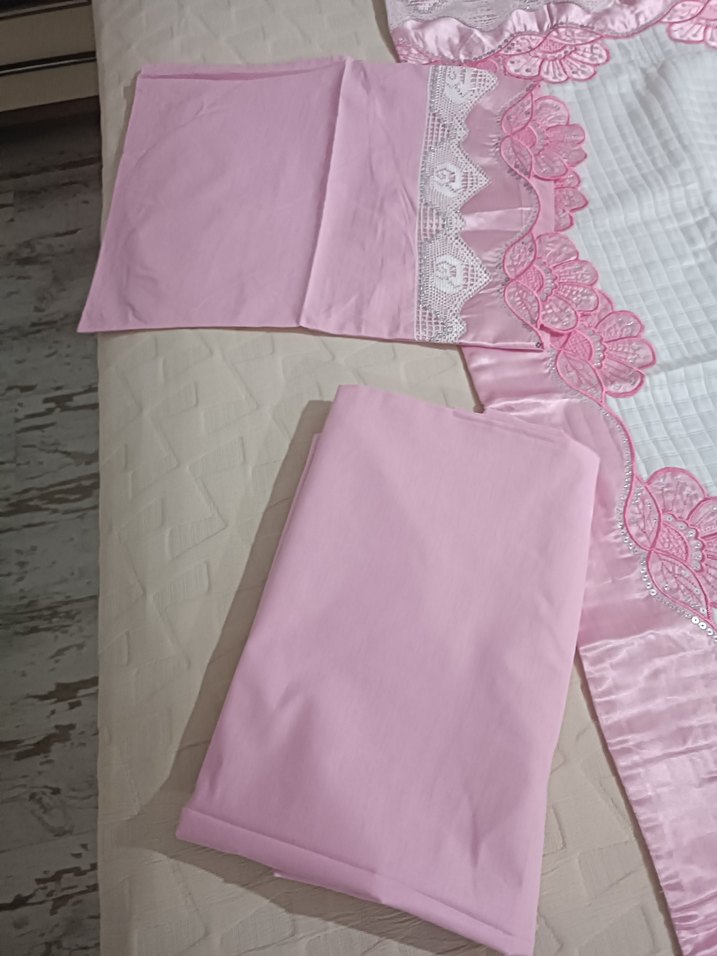 pike seti Nakışlı Pamuklu Pembe Çocuk Uyku Örtüsü - Görsel 2